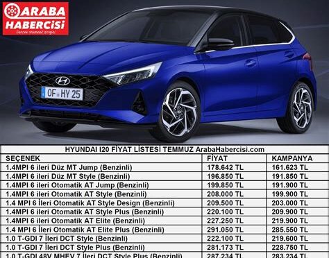 hyundai fiyat listesi